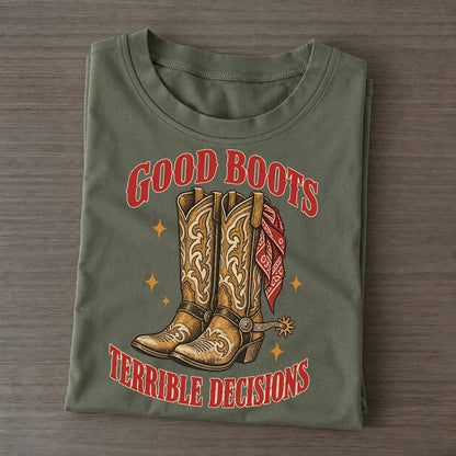 Terrible Decisions Unhinged Affirmations Classic T-shirt – Army Green