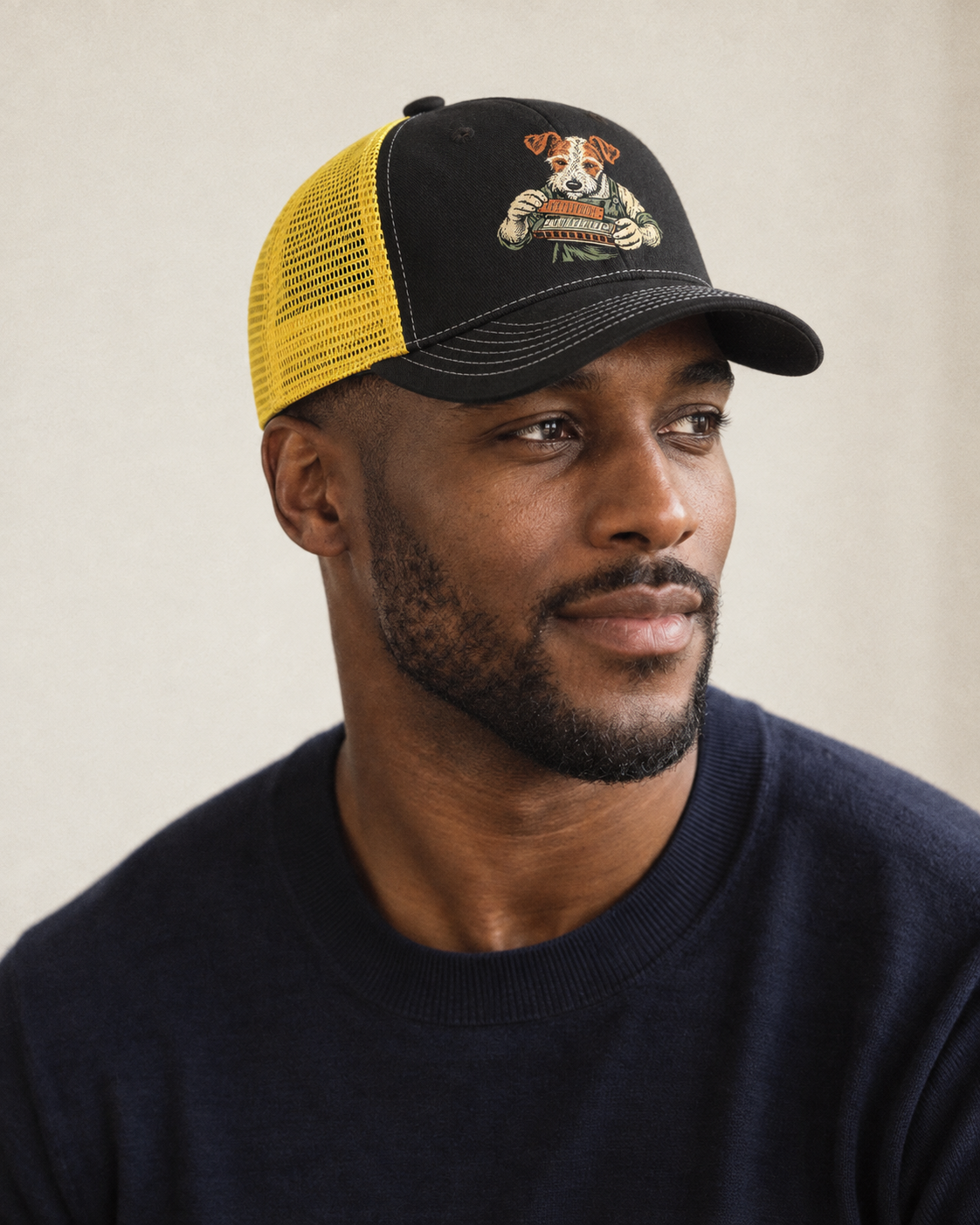 Model wearing the cap