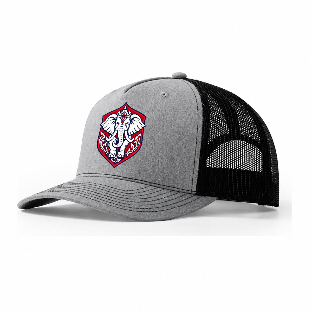 Thailand Minimal Emblem Country Logos Trucker Hat – Sport Grey Black