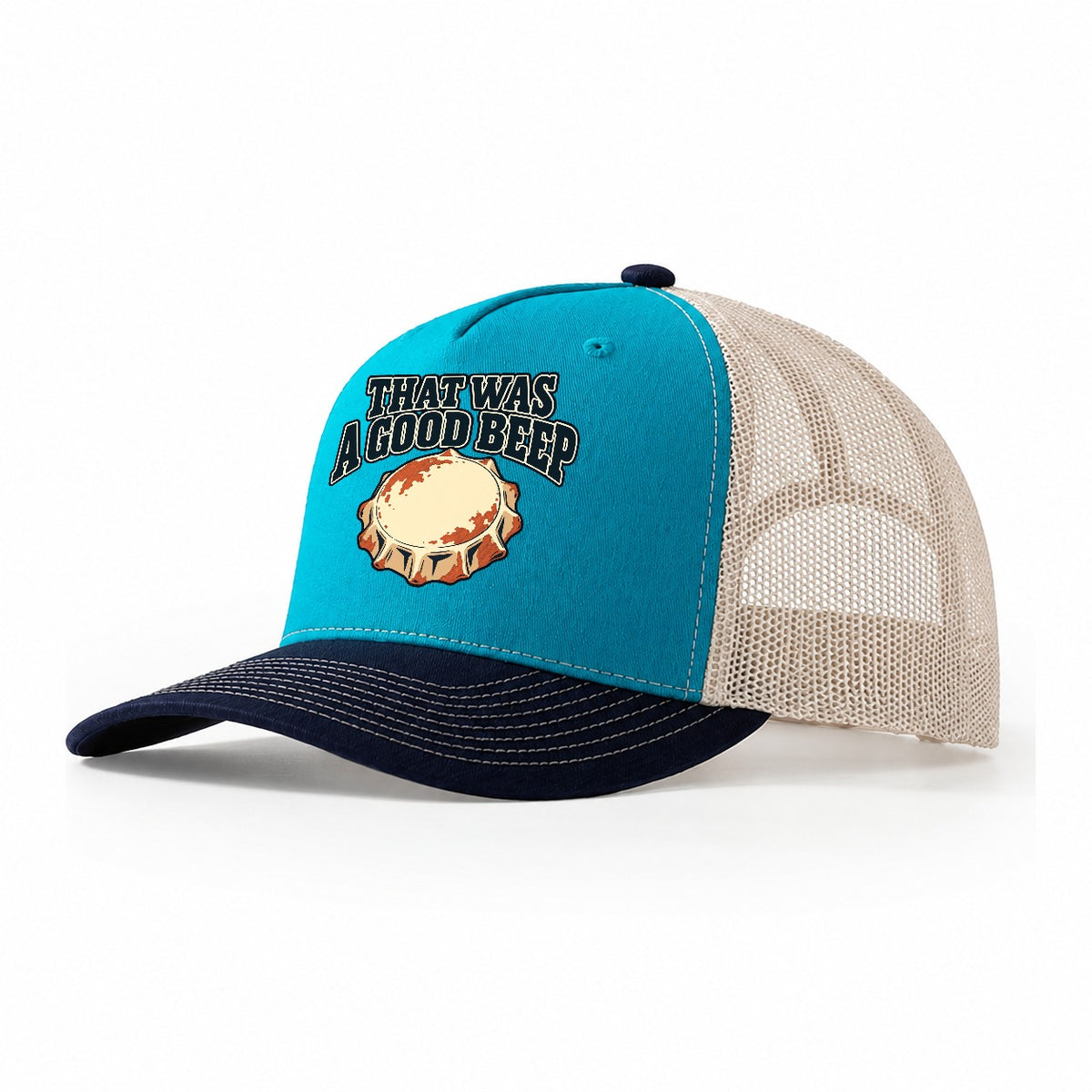That Was A Good Beep Treasure Hunting Trucker Hat – Teal Navy