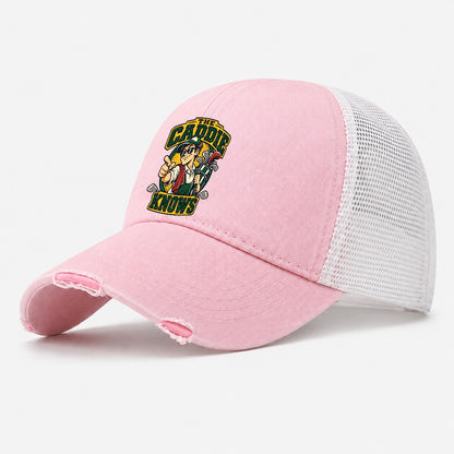 The Caddie Knows Golf Life Washed Trucker Hat – Light Pink