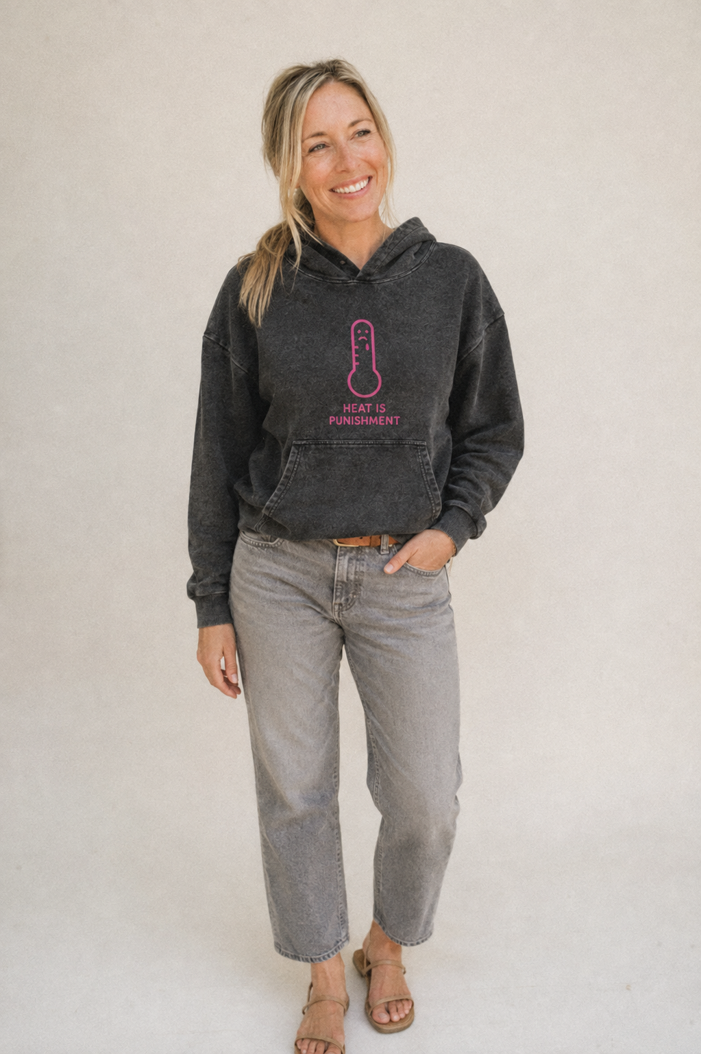 The Crow Judges Silently Black Crow With Disapproving Look Vintage Washed Hoodie – studio model photo