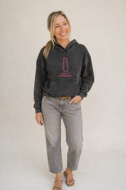 The Crow Judges Silently Black Crow With Disapproving Look Vintage Washed Hoodie – studio model photo
