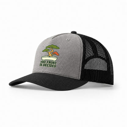 The Front Is Decided Bonsai Trucker Hat – Grey Black