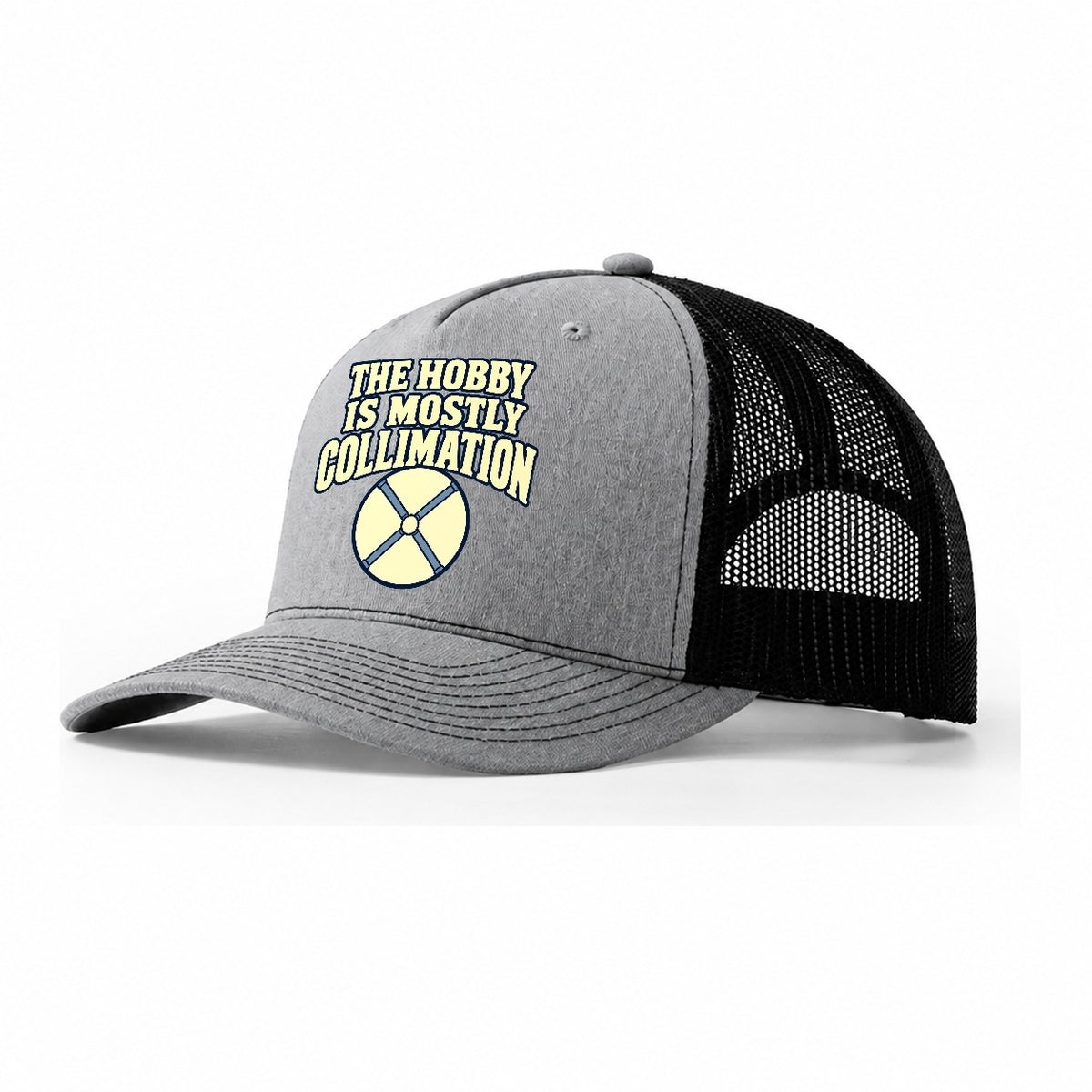The Hobby Is Mostly Collimation Astronomy And Stargazing Trucker Hat – Sport Grey Black