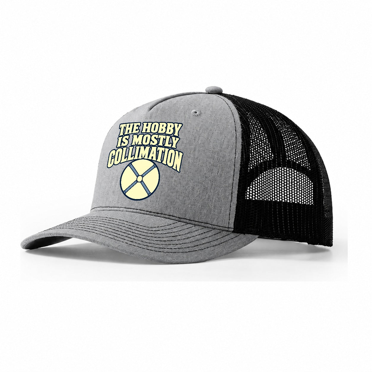 The Hobby Is Mostly Collimation Astronomy And Stargazing Trucker Hat – Sport Grey Black