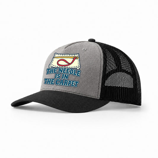 The Needle Is In The Carpet And Needlework Trucker Hat – Grey Black