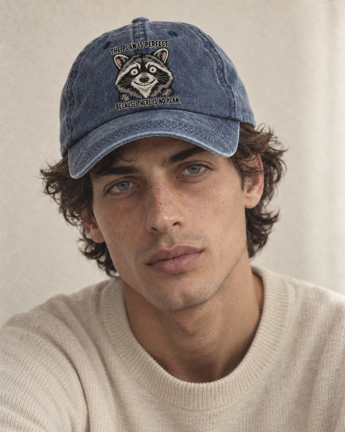 Model wearing the cap