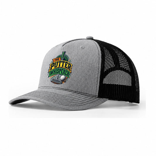 The Putter Whisperer Golf Life Trucker Hat – Sport Grey Black