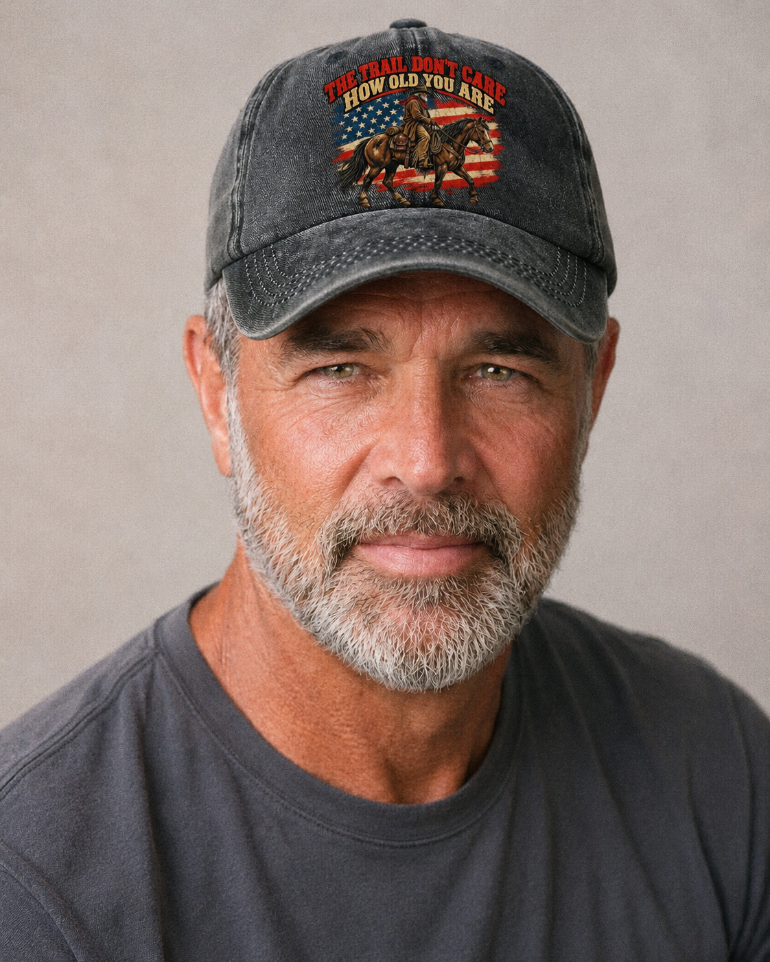Studio model wearing the hat