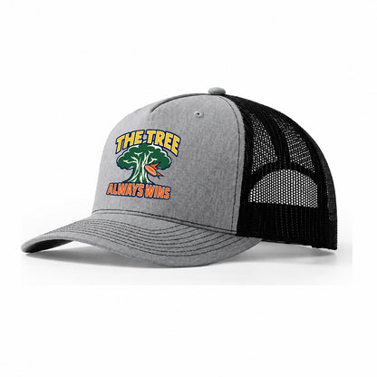 The Tree Always Wins Disc Golf Trucker Hat – Sport Grey Black