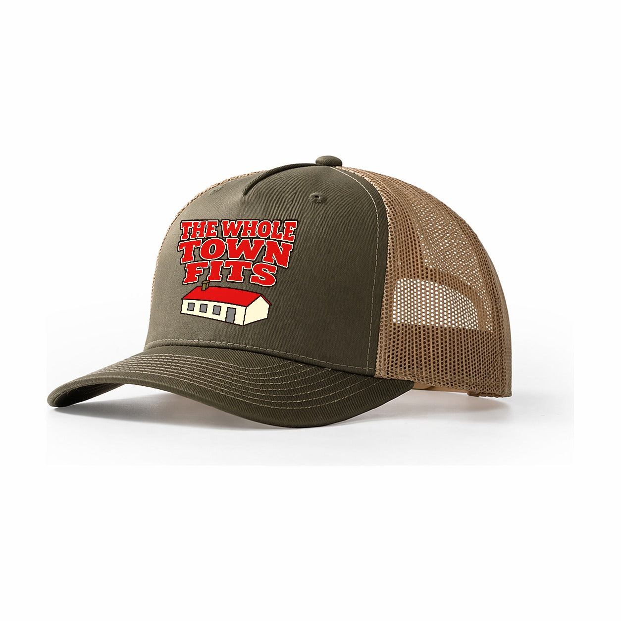 The Whole Town Fits Model Railways Trucker Hat – Olive Khaki