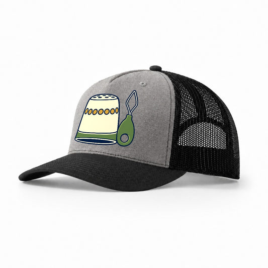 Thimble And Threader And Needlework Trucker Hat – Grey Black