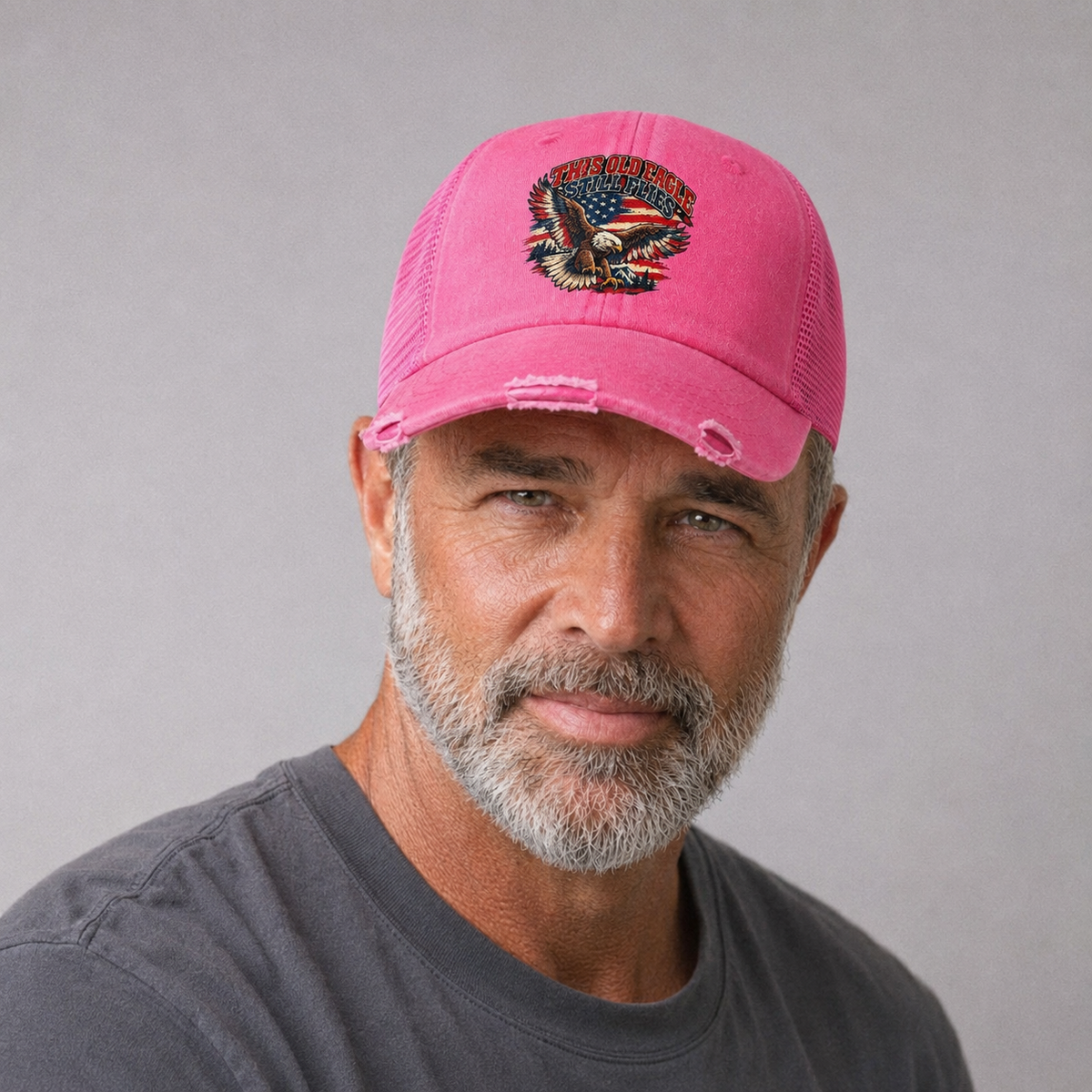 Studio model wearing the hat