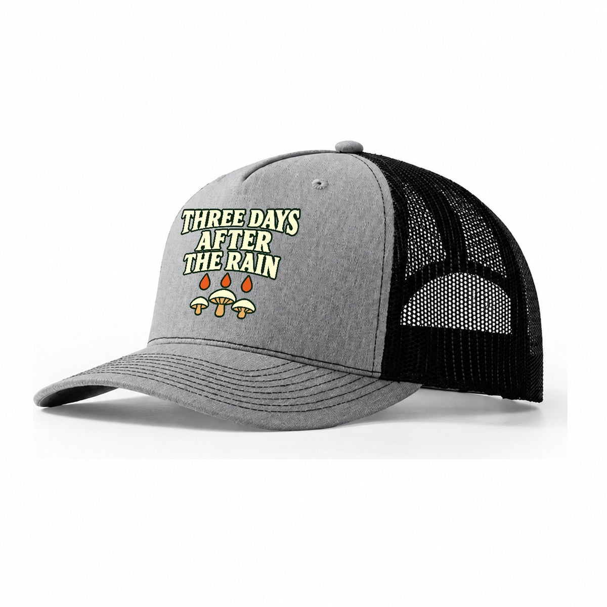 Three Days After The Rain Foraging And Mycology Trucker Hat – Sport Grey Black