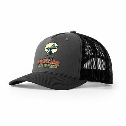 Three Legs And Patience Birdwatching Trucker Hat – Dark Grey Black