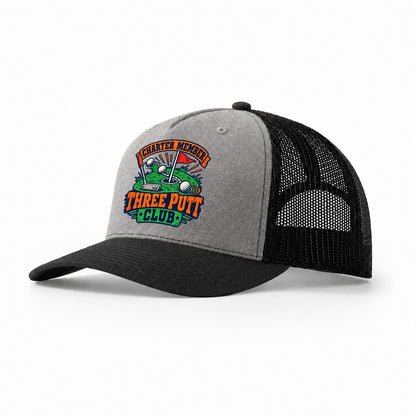 Three Putt Club Golf Life Trucker Hat – Grey Black