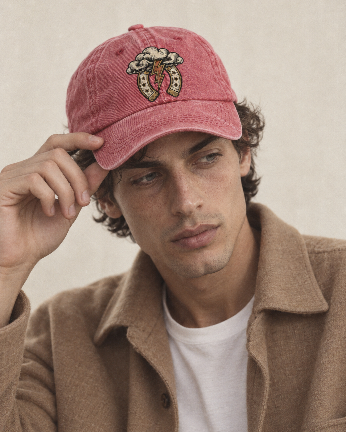 Model wearing the cap