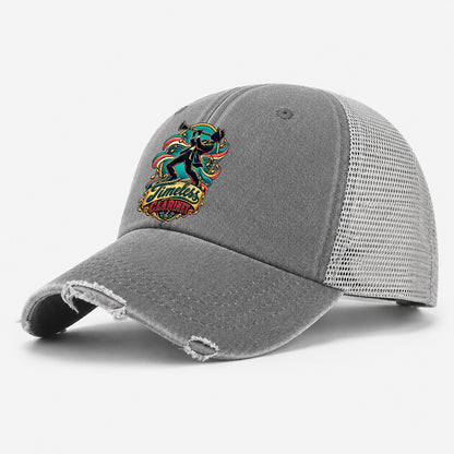 Timeless Clarinet Music Instruments Washed Trucker Hat – Grey