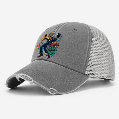 Timeless French Horn Music Instruments Washed Trucker Hat – Grey