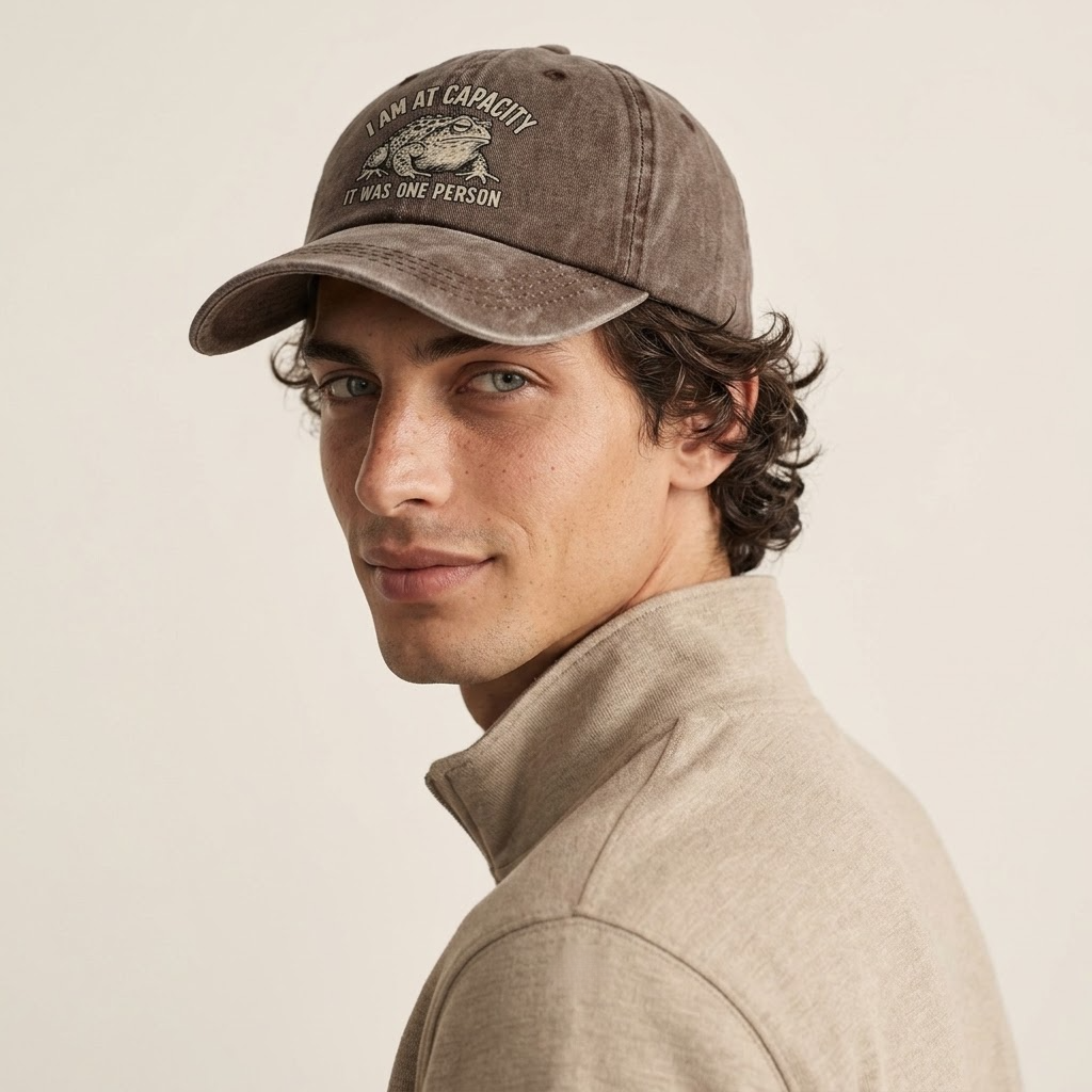 Model wearing the cap