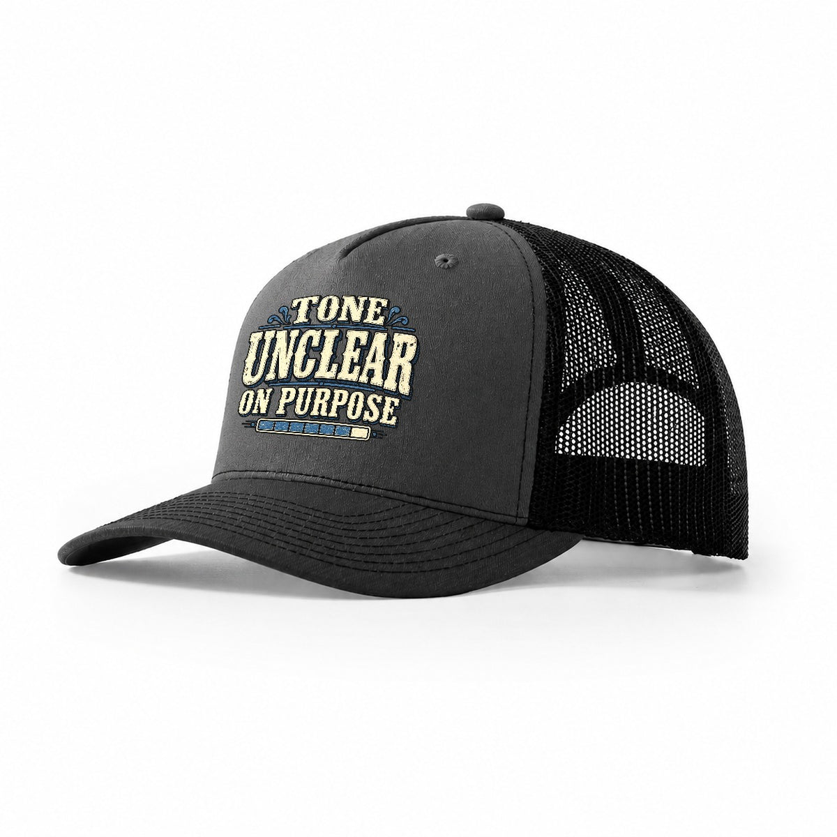 Tone Unclear On Purpose American Wit Trucker Hat – Dark Grey Black