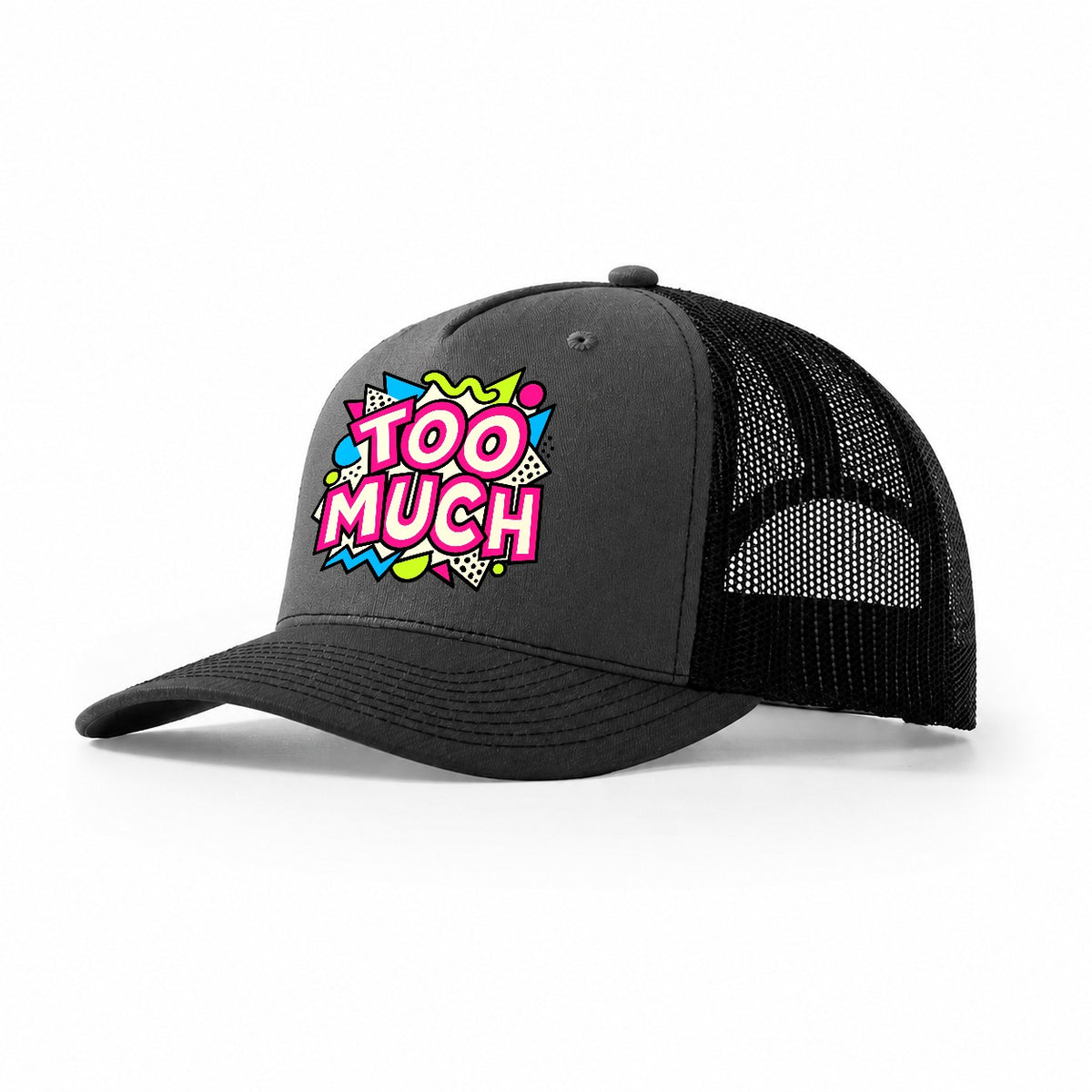 Too Much Crazy Styles Trucker Hat – Dark Grey Black