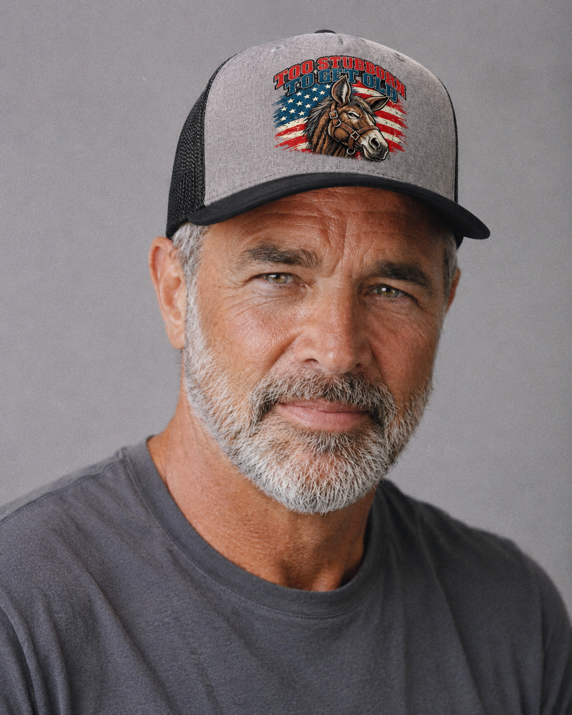 Studio model wearing the hat