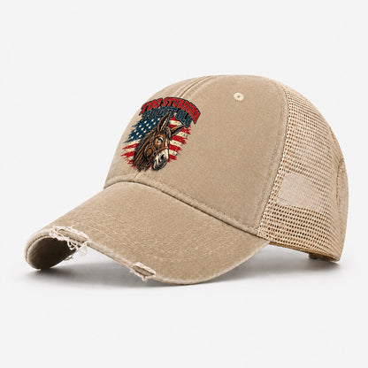 Too Stubborn To Get Old Old Man Strong Washed Trucker Hat – Khaki