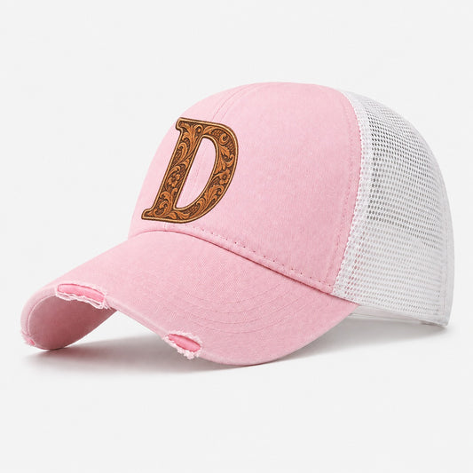 Tooled Leather D Monogram Washed Trucker Hat – Light Pink