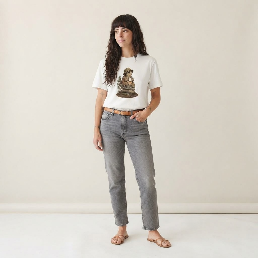 Tortoise Slow Roast Slow Camp Club Classic T-shirt – studio model photo