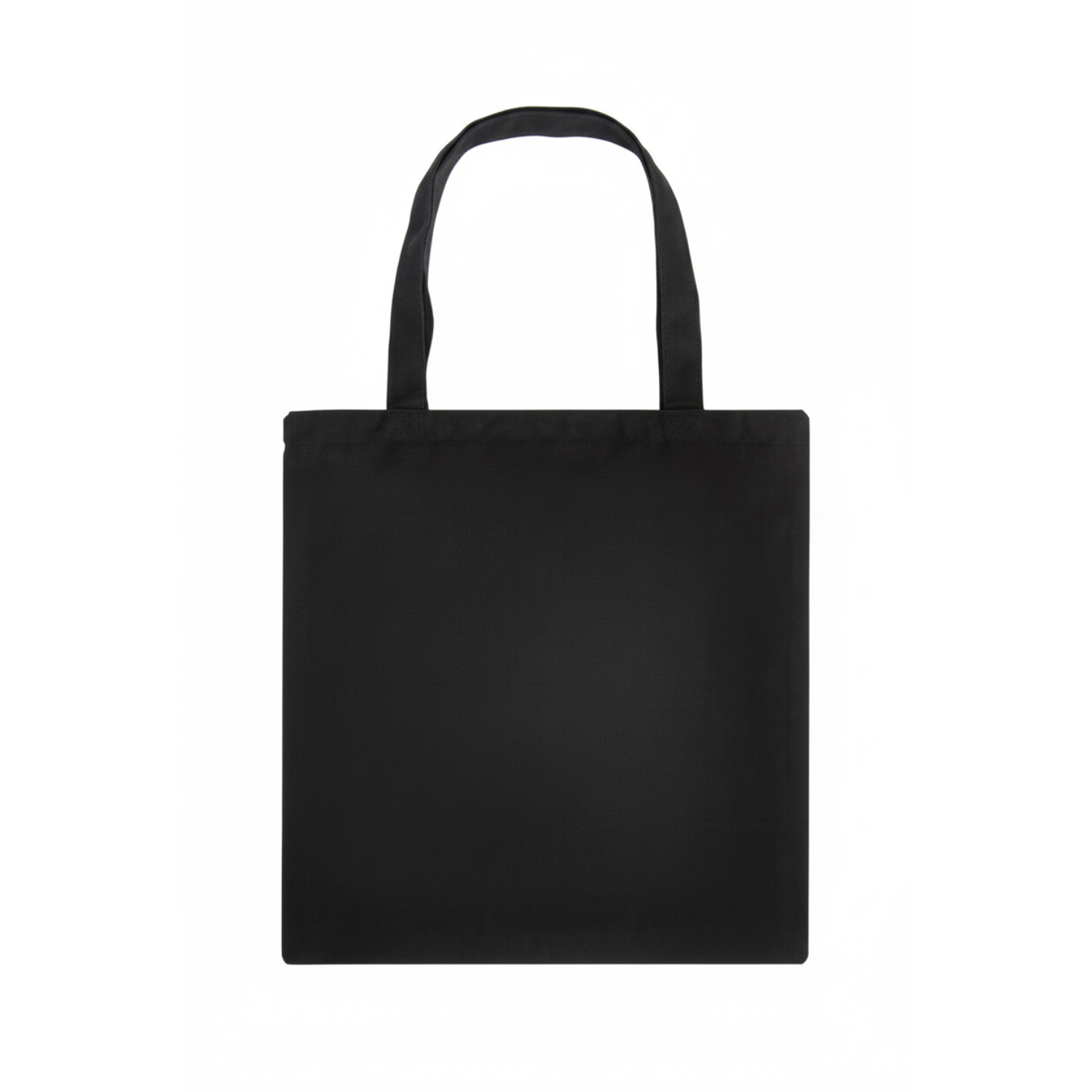 Black tote bag on a white background