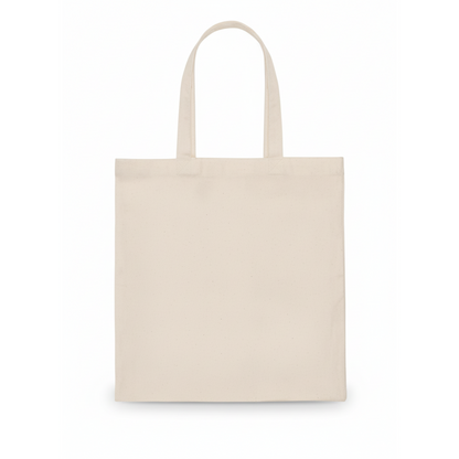 Beige tote bag on a white background