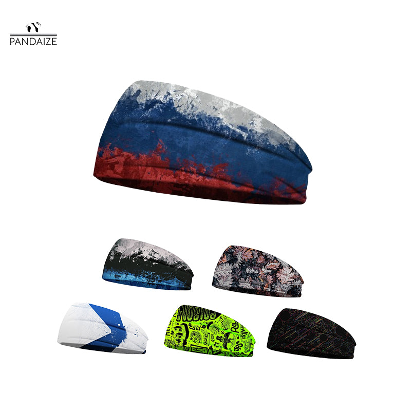 Diadema deportiva unisex con estampado de Pandaize para exteriores: banda elástica para yoga que absorbe el sudor