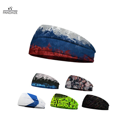 Diadema deportiva unisex con estampado de Pandaize para exteriores: banda elástica para yoga que absorbe el sudor