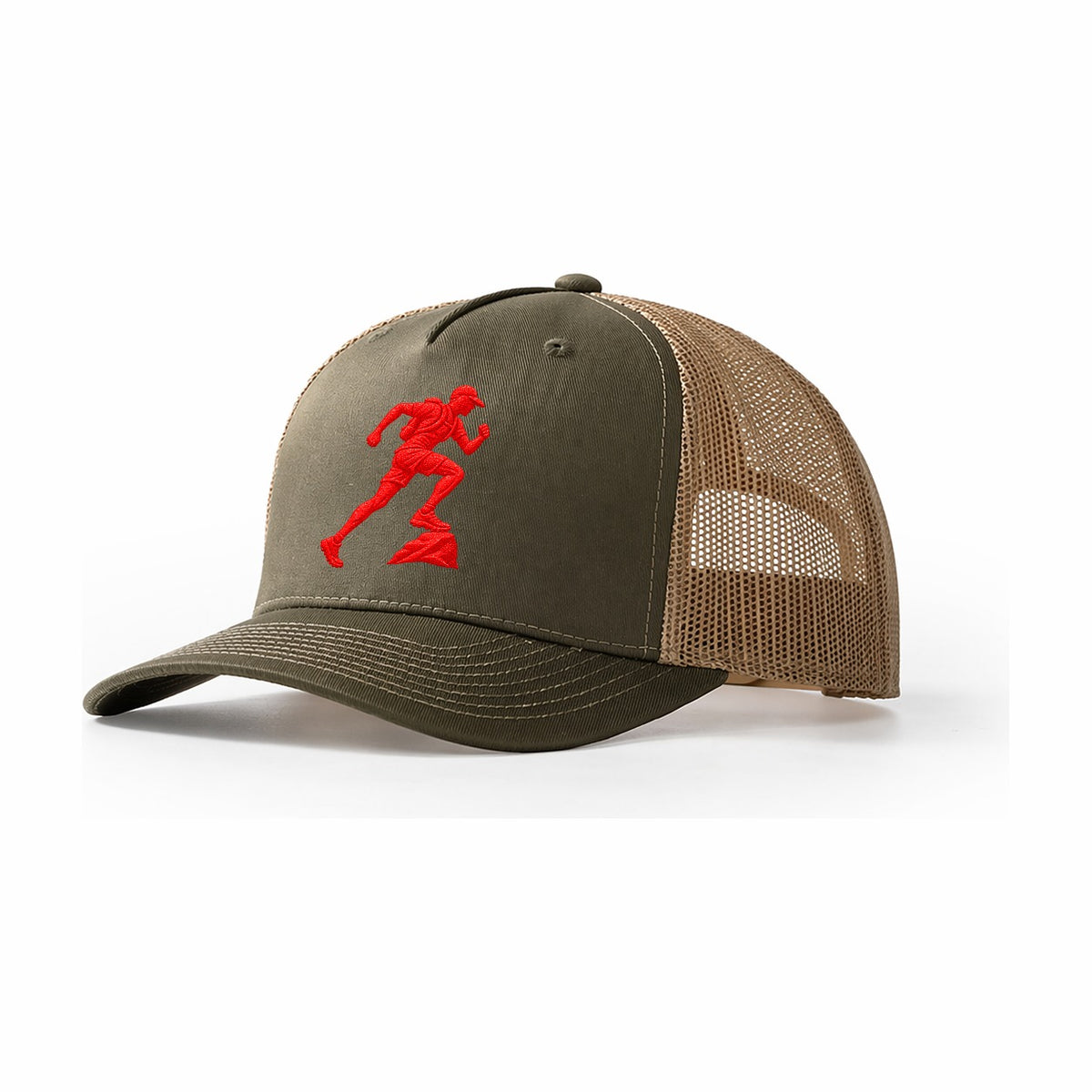 Trail Runner Uphill Drive Micro Motion Mark Trucker Hat – Olive Khaki
