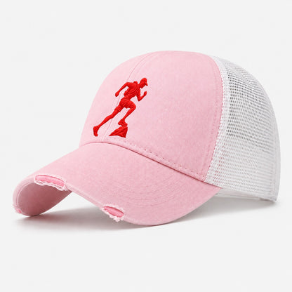Trail Runner Uphill Drive Micro Motion Mark Washed Trucker Hat – Light Pink