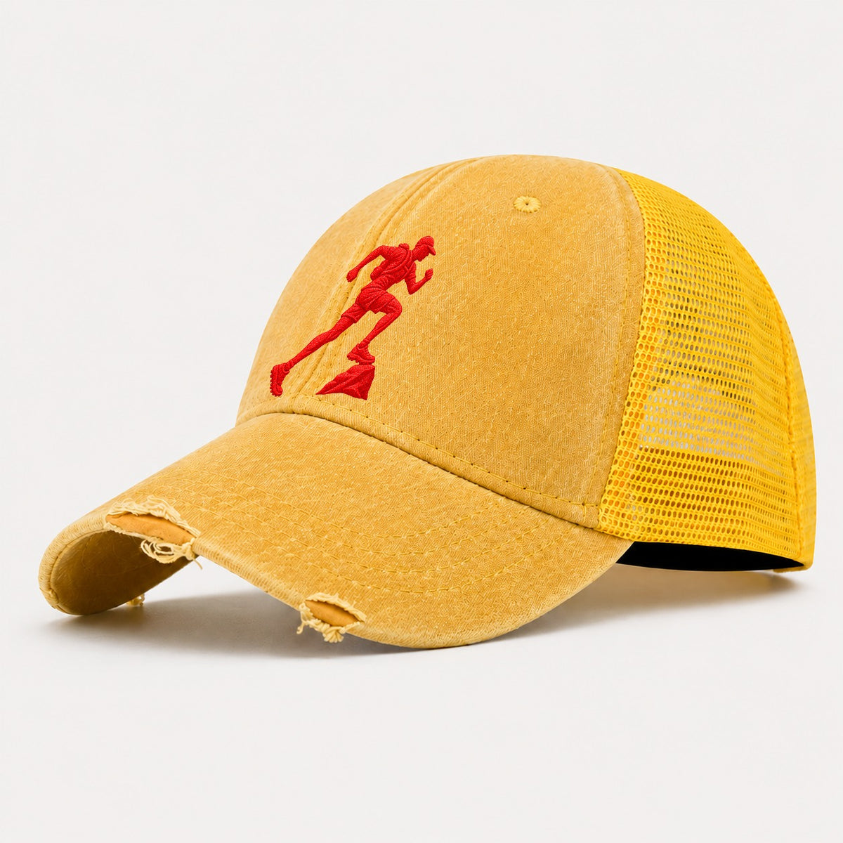 Trail Runner Uphill Drive Micro Motion Mark Washed Trucker Hat – Yellow
