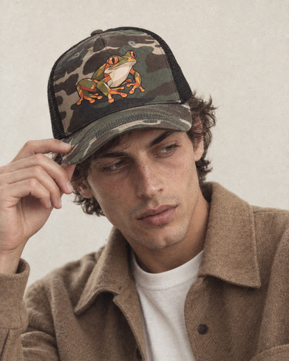 Model wearing the cap