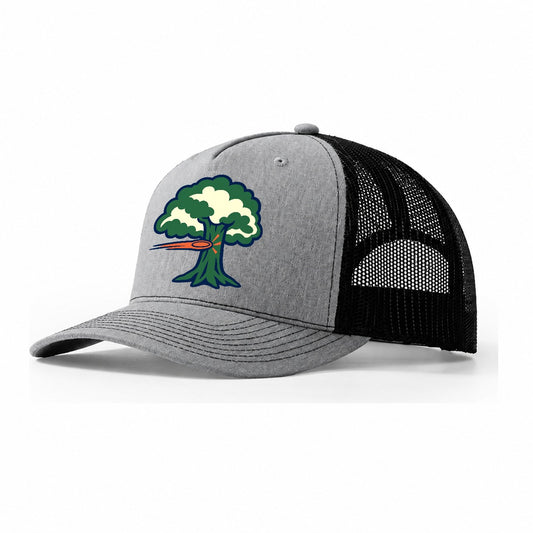 Tree Impact Diagram Disc Golf Trucker Hat – Sport Grey Black