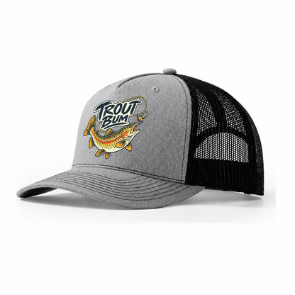 Trout Bum Fishing Elegant Trucker Hat – Sport Grey Black