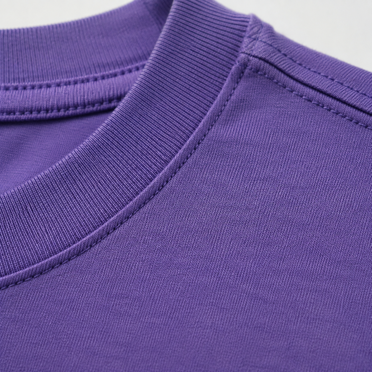 Trout Tales Headwear Classic T-shirt – purple fabric close-up