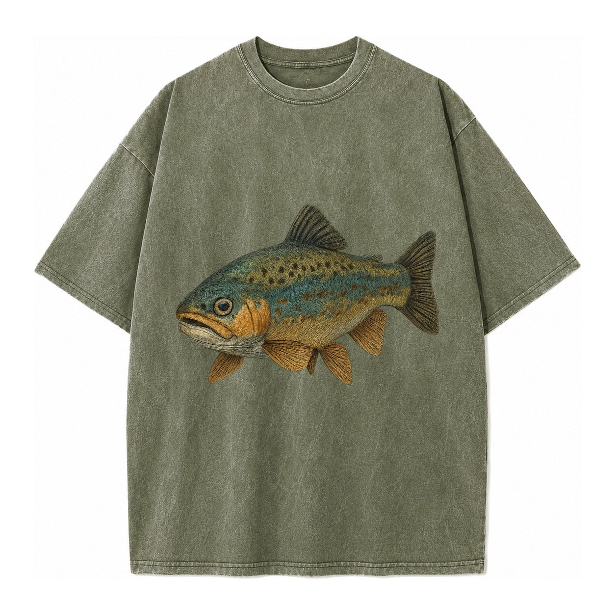Trout Tales Headwear Vintage T-shirt – Army Green