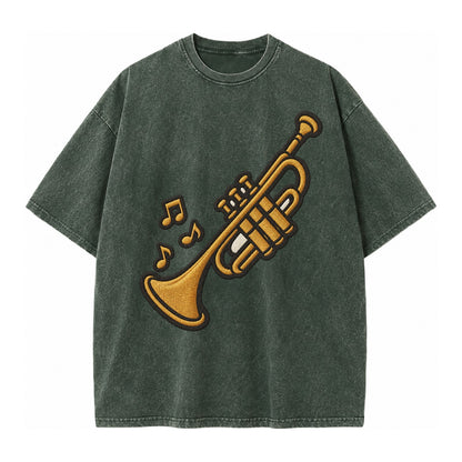 Trumpet  - Vintage T-shirt – Forest Mist(Green)