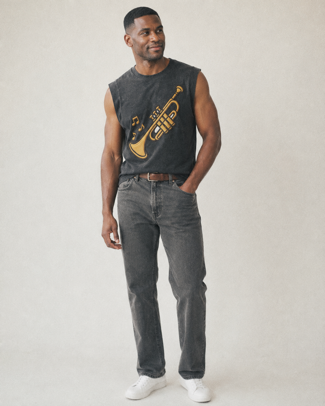 Trumpet  - Vintage Washed Tank – studio model photo
