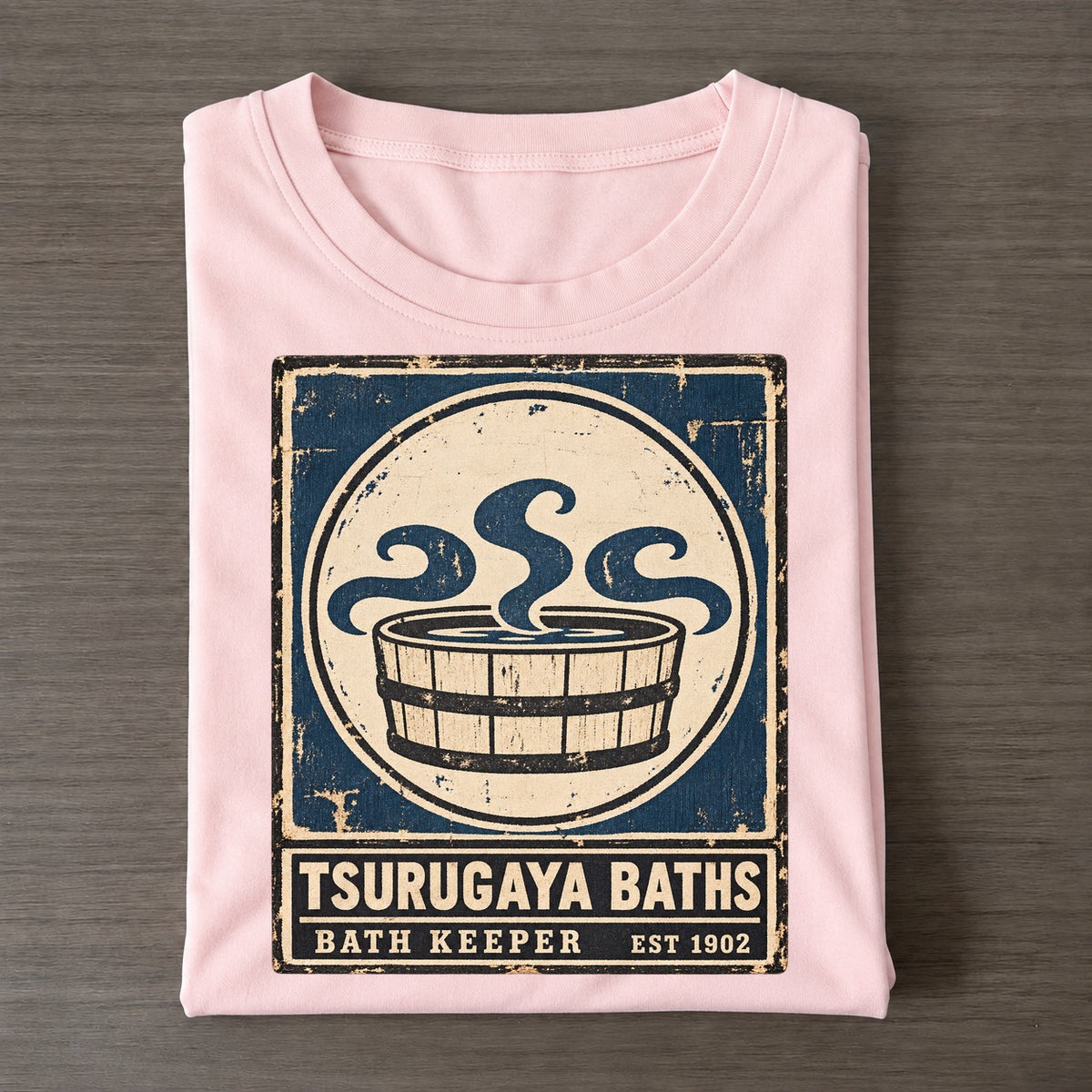 Tsurugaya Bath House Noren Trade Co Classic T-shirt – Pink