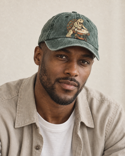 Model wearing the cap