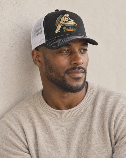 Model wearing the cap