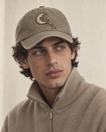Model wearing the cap
