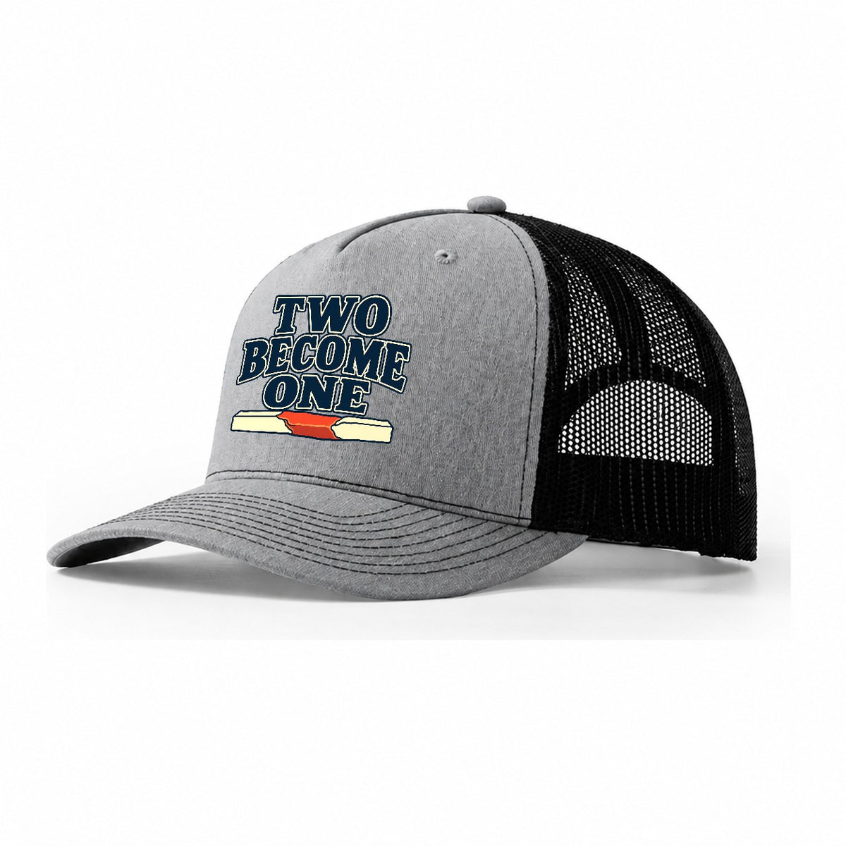 Two Become One Blacksmithing Trucker Hat – Sport Grey Black